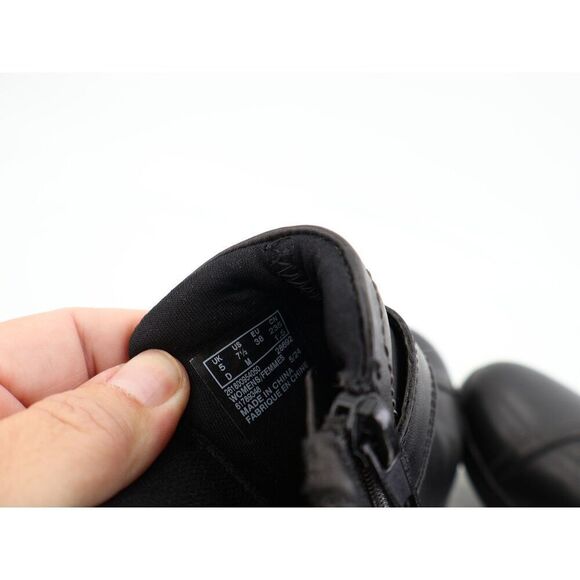 Clarks Women's Boots Ellowyn Strap Size 7.5 Black Leather Wedge Size Zip Comfy - Picture 10 of 11